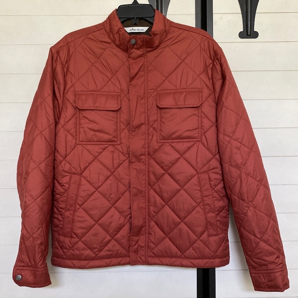 Peter Millar Norfolk Quilted Bomber Jacket Medium Burnt Orange - Picture 2 of 14